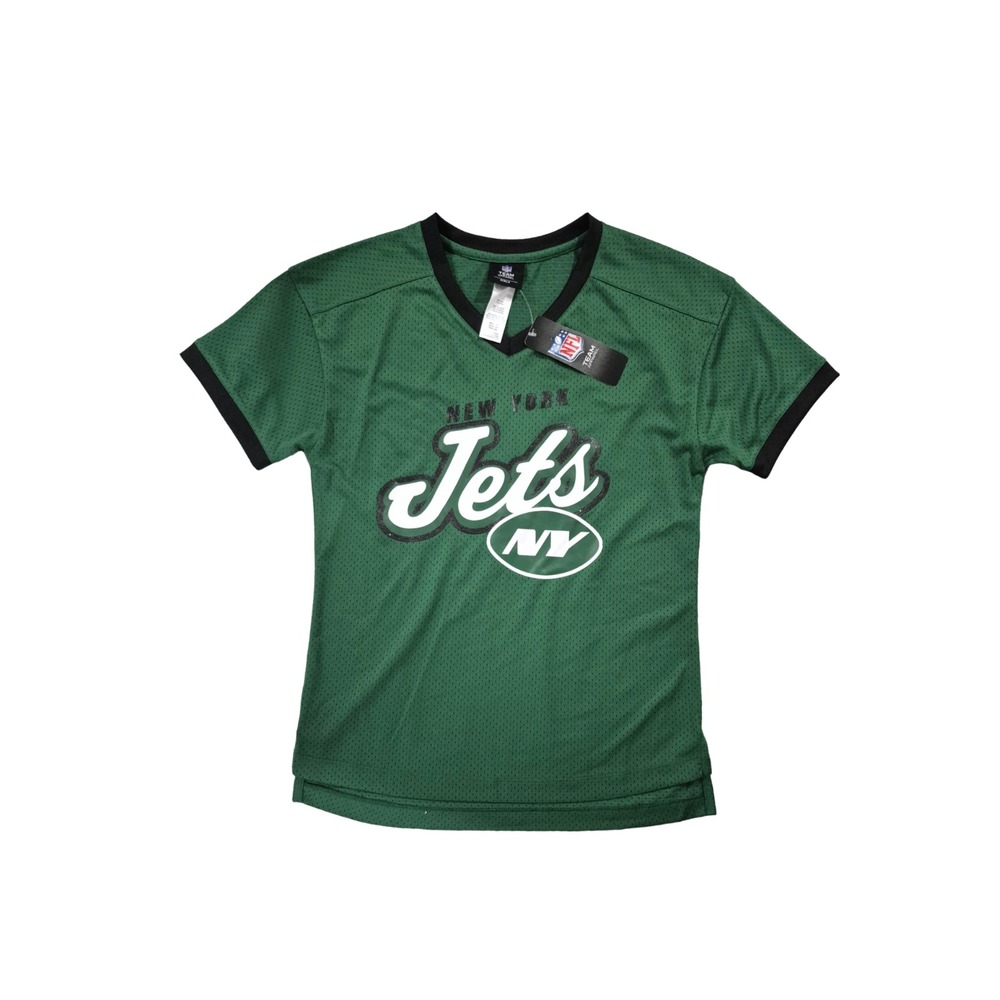 New York Jets NFL Girls Green Logo Jersey Top Size, S (3/5)- NWT